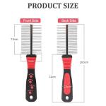 WOLMIK Double Row Pet Grooming Comb for Dogs and Cats