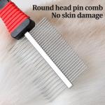 WOLMIK Double Row Pet Grooming Comb for Dogs and Cats