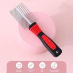 WOLMIK Double Row Pet Grooming Comb for Dogs and Cats