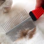 WOLMIK Double Row Pet Grooming Comb for Dogs and Cats