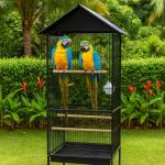 Large Metal Bird Cage with Stand for Parrots