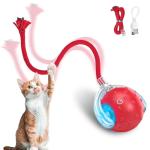 Rechargeable Motion-Activated Red Cat Ball Toy