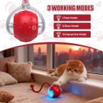Rechargeable Motion-Activated Red Cat Ball Toy