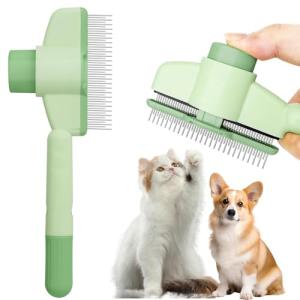 Cat Grooming Comb with Release Button for Tangles