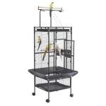 Spacious Metal Bird Cage with Rolling Wheels