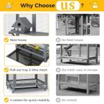 Large Wooden Bird Cage with Perch on Wheels