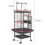 Spacious Metal Bird Cage with Rolling Wheels