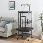 Spacious Metal Bird Cage with Rolling Wheels