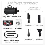 TRIGRAND Low Noise Dog Hair Dryer with Nozzles