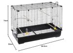 Large Metal Bird Cage with Feeders and Perches