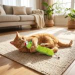 Catnip Toy Set for Indoor Cats: Caterpillar, Carrot, Worm