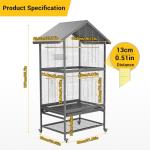 Extra Large Rolling Bird Cage for Parrots