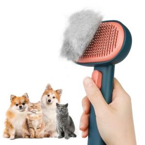 Self-Cleaning Cat Grooming Brush with Button