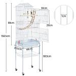 Yaheetech Large Roof Top Budgie Cage Bird Cage with Stand Rolling Metal Parrot Cage for Cockatiels/Parakeets White
