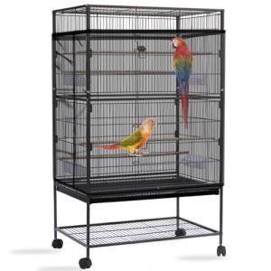 Adjustable Bird Cage Seed Catcher Cover - Black