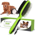 Double-Sided Dog Grooming Brush with Non-Slip Grip