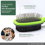 Double-Sided Dog Grooming Brush with Non-Slip Grip