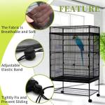 Adjustable Bird Cage Seed Catcher Cover - Black
