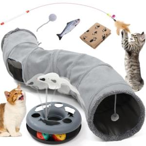 Interactive Cat Toys Set with Tunnel and Balls