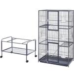 Spacious Metal Bird Cage with Rolling Wheels