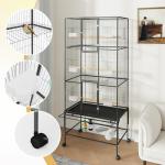 Spacious Metal Bird Cage with Rolling Wheels