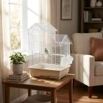 KCT Santiago Portable Bird Cage - Small White