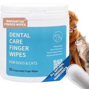 Spanielbuns Dog and Cat Dental Wipes, 50 Count