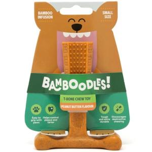 Bamboodles Peanut Butter T-Bone Dog Chew Toy