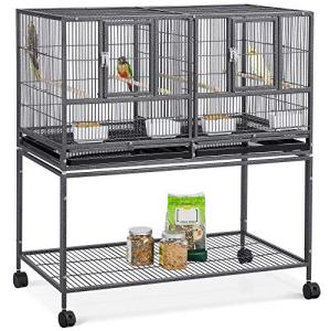 Stackable Rolling Metal Bird Cage for Parrots