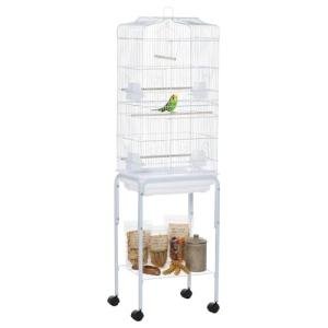 Pawhut Bird Cage with Stand and Storage Shelf