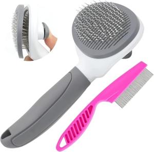 Self-Cleaning Cat Brush for Shedding and Grooming