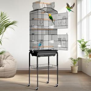 VIVOHOME 162.6 cm Bird Cage with Rolling Stand