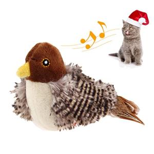 PETGEEK Chirping Bird Plush Toy for Cats