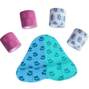Self-Adhesive Vet Bandage Wrap for Pets - 8 Rolls
