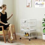 Pawhut Rolling Bird Cage with Acrylic Panels