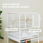Pawhut Rolling Bird Cage with Acrylic Panels