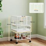 Pawhut Rolling Bird Cage with Acrylic Panels