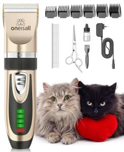 Oneisall Cordless Cat Grooming Clippers - Gold
