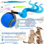 Automatic Rolling Cat Toy Ball with Feather Tails