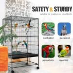 Large Rolling Metal Bird Cage with Wheels