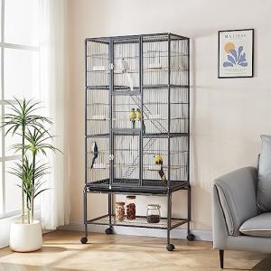 Large Parrot Cage with Rolling Stand and Wheels