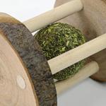 Natural Wooden Chew Toy with Bell for Small Pets