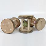 Natural Wooden Chew Toy with Bell for Small Pets