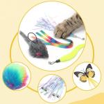 11 PCS Interactive Cat Wand Feather Toy Set
