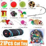 21-Piece Interactive Cat Toy Set with Tunnel