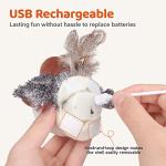 Rechargeable Flapping Bird Cat Toy with Chirp
