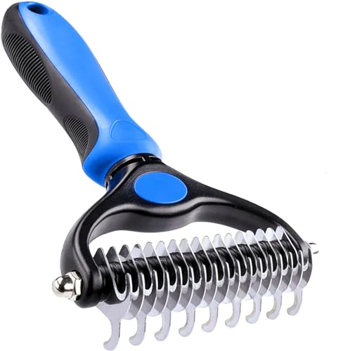 Double-Sided Deshedding Brush for Dogs and Cats