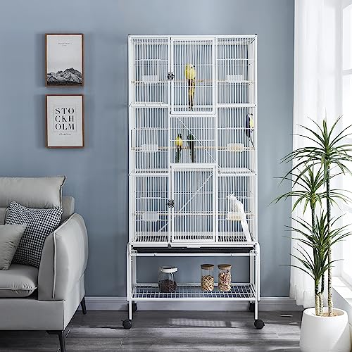 Large Parrot Cage with Wheels for Budgies