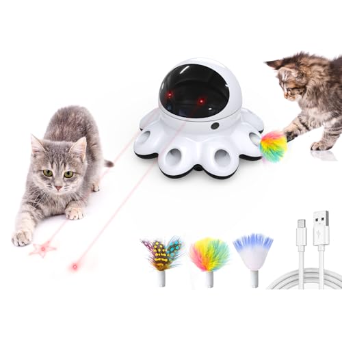 Interactive 2-in-1 Cat Toy with Moving Feathers