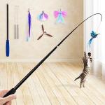 JXFUKAL 2-in-1 Spring Cat Wand Toy Set